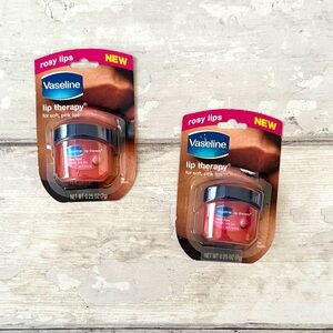 NEW! Vaseline Lip Therapy Rosy Lips Chapstick Lip Gloss Set of 2 Brand New